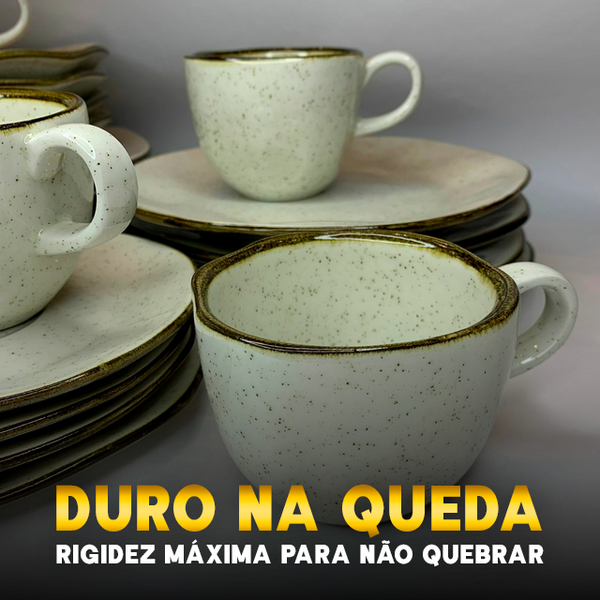 Conjunto de Jantar Ryo de Luxo com 48 Peças em Porcelana