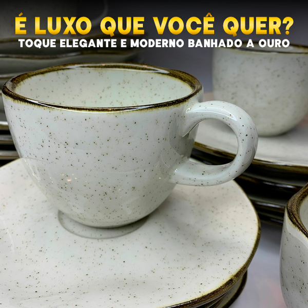 Conjunto de Jantar Ryo de Luxo com 48 Peças em Porcelana